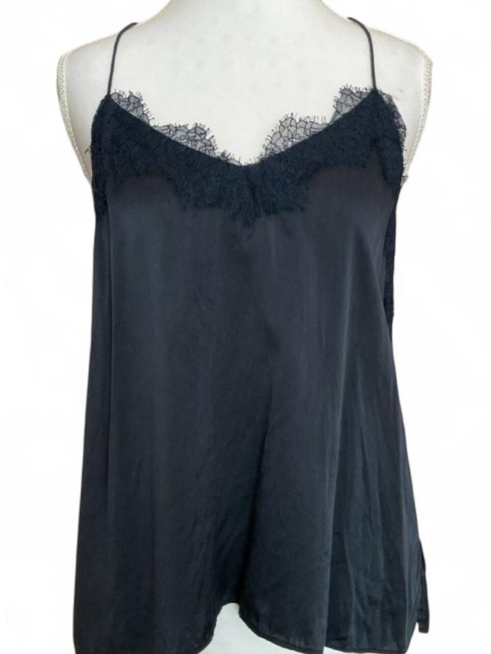 CAMI NYC Racerback Silk Navy Blue Cami